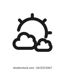 Cloudy icon outline vector design