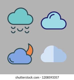 cloudy icon set. vector set about cloudy night and cloud icons set.