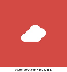 cloudy icon. sign design. red background