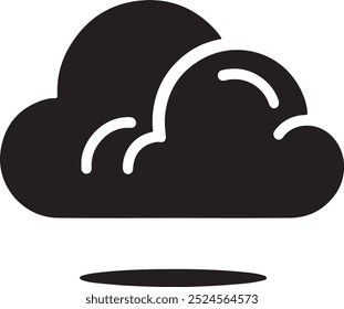 Cloudy icon silhouette vector style with white background