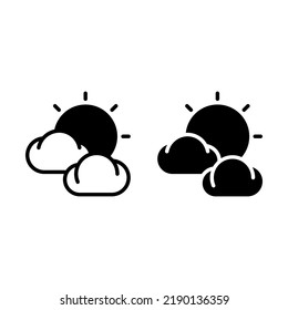 cloudy icon with solid line and glyph style. Suitable for website design, logo, app and ui.