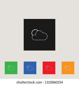 Cloudy icon, stock vector illustration, EPS10.