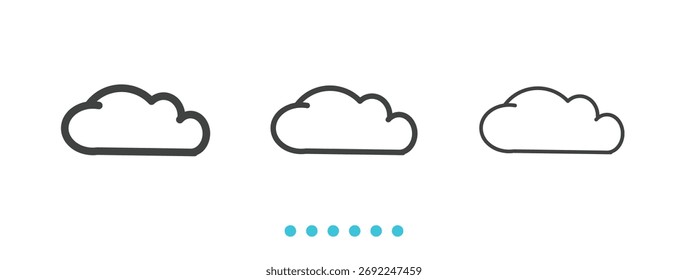Cloudy icon. Thin line icon vector