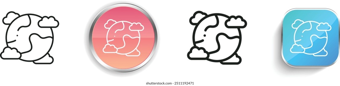 cloudy icon. Thin Linear, Regular and Button Style Design Isolated On White Background