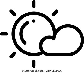 cloudy icon. Thin Linear Style Design Isolated On White Background