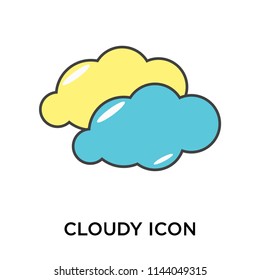 Cloudy icon vector isolated on white background for your web and mobile app design, Cloudy logo concept