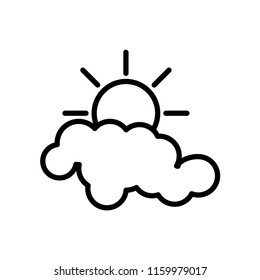 Cloudy icon vector isolated on white background, Cloudy transparent sign