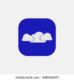 cloudy icon vector on blue