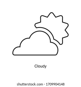 Cloudy icon vector on white background. Black icon illustration
