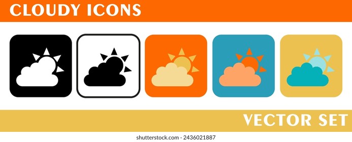 Cloudy icons , illustration design. For logo, symbol or web design. Vector flat illustration.