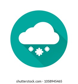Cloudy with light snow icon. Light snow icon. Weather forecast icon. Vector illustration
