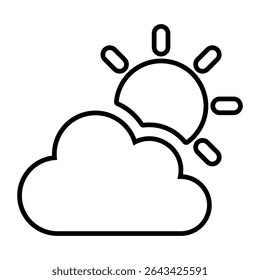 Cloudy line icon design. Cloudy thin black outline symbol vector illustration. editable stroke icon on transparent background.