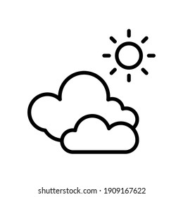 cloudy line icon design vector template