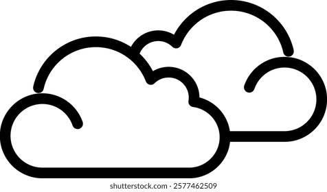 Cloudy line icon single high quality
