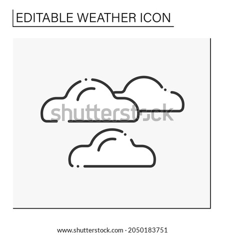 Cloudy line icon. Sky covered by clouds. Overcast weather. Partly cloudy. Weather forecast. Weather concept. Isolated vector illustration. Editable stroke