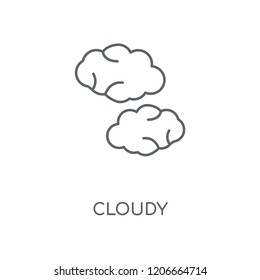 Cloudy linear icon. Cloudy concept stroke symbol design. Thin graphic elements vector illustration, outline pattern on a white background, eps 10.