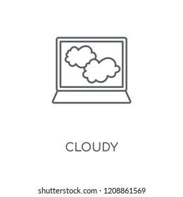 Cloudy linear icon. Cloudy concept stroke symbol design. Thin graphic elements vector illustration, outline pattern on a white background, eps 10.