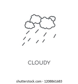 Cloudy linear icon. Cloudy concept stroke symbol design. Thin graphic elements vector illustration, outline pattern on a white background, eps 10.