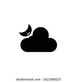 Cloudy moon icon black vector illustration