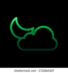 Cloudy, moon sign nolan icon. Simple thin line, outline vector of weather icons for ui and ux, website or mobile application