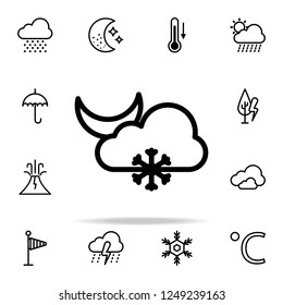 cloudy moon snow sign icon. weather icons universal set for web and mobile