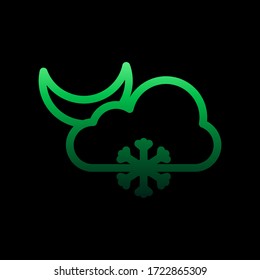 símbolo nolan de signo de nieve nubosa luna. Línea delgada simple, contorno vectorial de iconos meteorológicos para ui y ux, sitio web o aplicación móvil