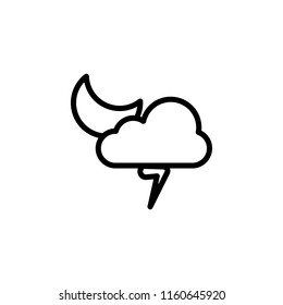 cloudy moon storm sign icon. Element of weather sign for mobile concept and web apps icon. Thin line icon for website design and development, app development