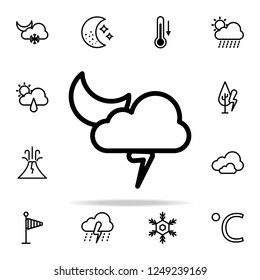 cloudy moon storm sign icon. weather icons universal set for web and mobile