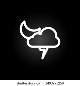 cloudy moon storm sign neon icon. Elements of weather set. Simple icon for websites, web design, mobile app, info graphics