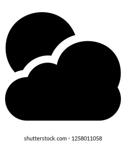 Cloudy morning glyph vector