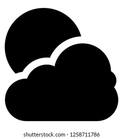 Cloudy morning glyph vector
