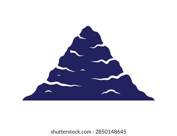 Cloudy mountain peak cloudscape vector icon. High altitude nature weather graphic for outdoor and climbing.