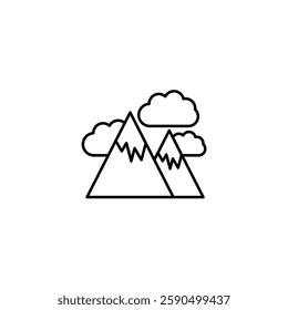 Cloudy Mountains vector line icon icons design