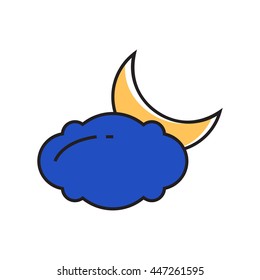 Cloudy at Night Concept Icon