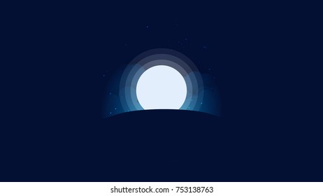 Cloudy Night Full Moon Background Stock Vector (Royalty Free) 753138763 ...