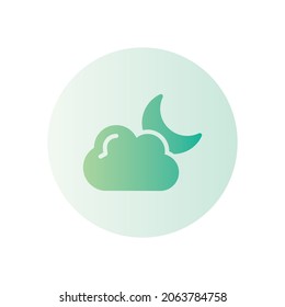 cloudy night gradient icon isolated on white background
