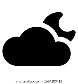 cloudy night icon with glyph style. Suitable for website design, logo, app and ui.