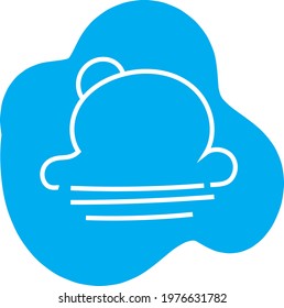 Cloudy night, icon illustration, vector on white background