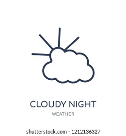 Cloudy night icon. Cloudy night linear symbol design from Weather collection. Simple outline element vector illustration on white background.