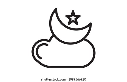 cloudy night icon. One of the collection icons for websites, web design, mobile app on white background