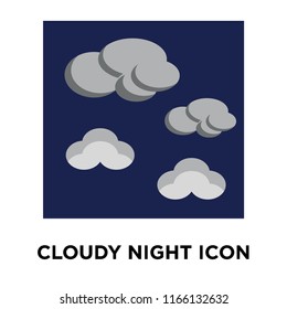Cloudy night icon vector isolated on white background, Cloudy night transparent sign , weather symbols
