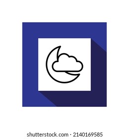 Cloudy night icon, Weather icon vector illustration.