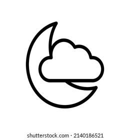 Cloudy night icon, Weather icon vector illustration.