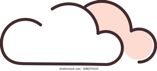 Cloudy night, illustration, vector, on a white background.