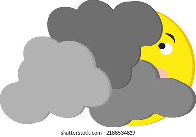 Cloudy night, illustration, vector on a white background.