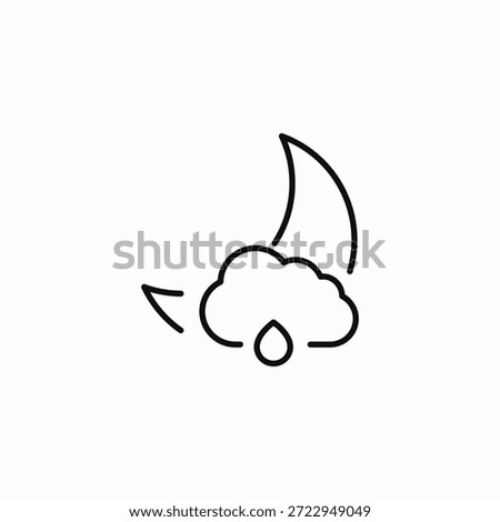 cloudy night with rain icon sign vector