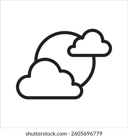 cloudy night simple line icon