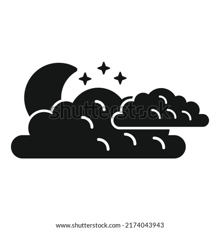 Cloudy night sky icon simple vector. Meteo forecast. Night storm