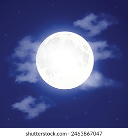 Cielo nocturno nublado con luna de miel 
