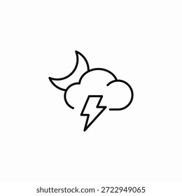 cloudy night storm icon sign vector